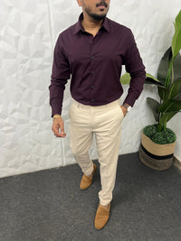 Melange lycra fabric plain shirt