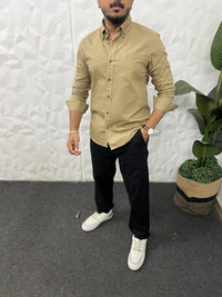 Oxford fabric plain shirt