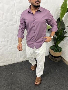 Melange lycra fabric plain shirt