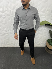 Melange lycra fabric plain shirt