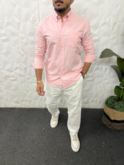 Oxford fabric plain shirt