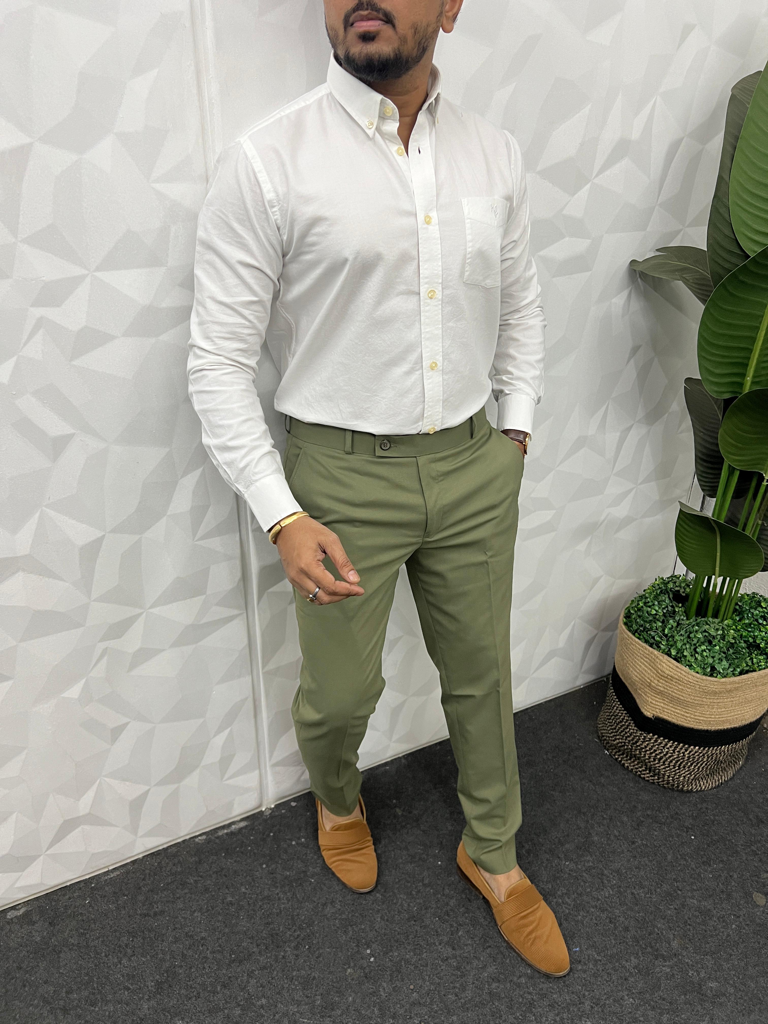 Oxford fabric button down shirt ( white )