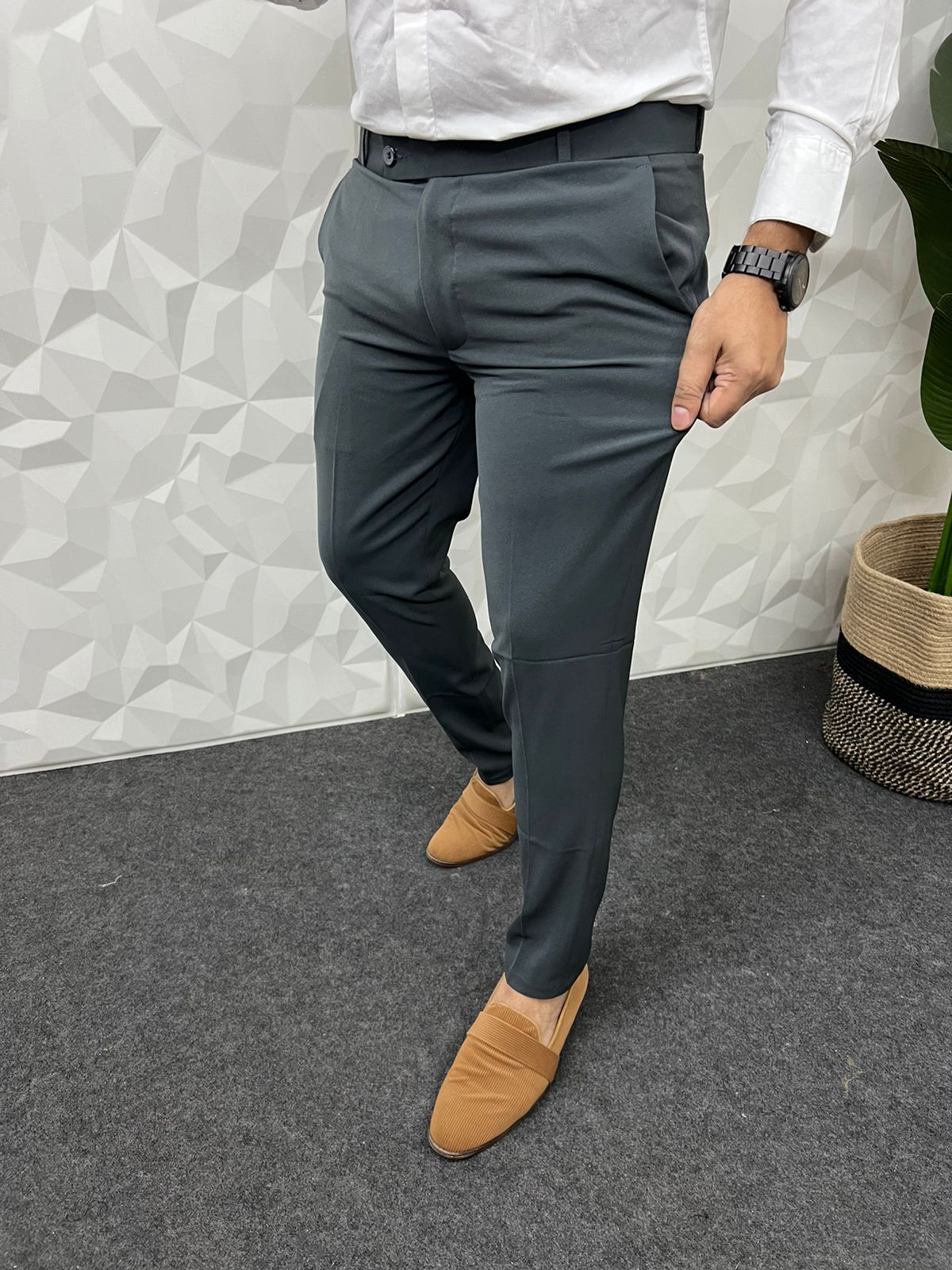 Lachka fabric trouser ( Dark grey )