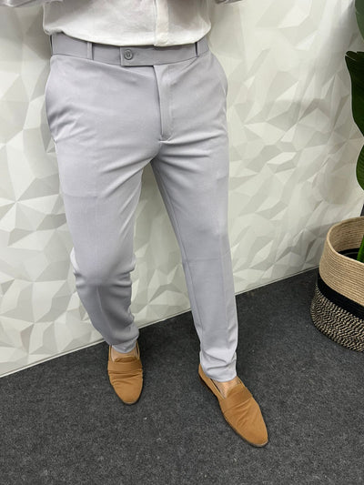 Peanut fabric trouser ( light grey )