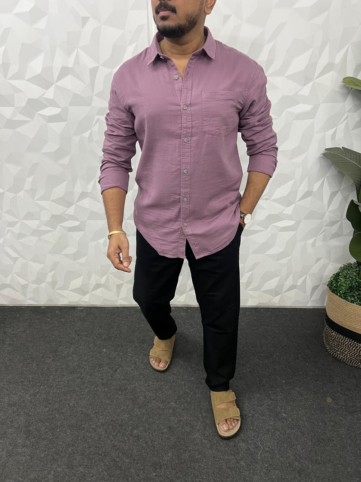 Double cloth soft linen shirt