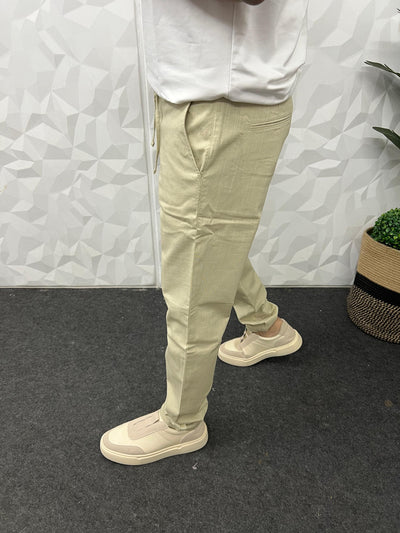 Blend linen fabric chino pant