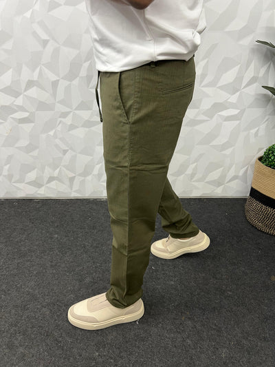 Blend linen fabric chino pant