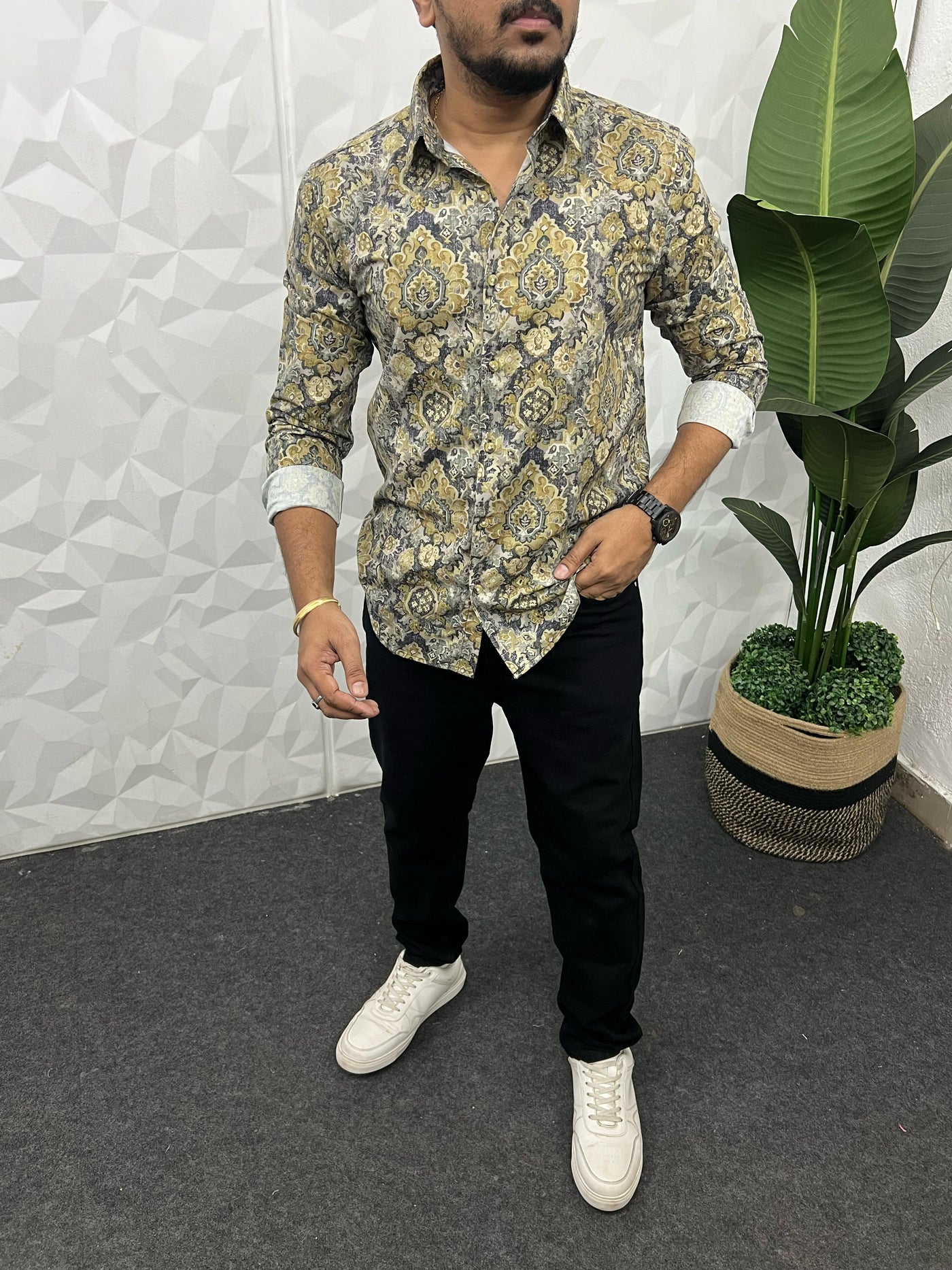 Cotton giza premium printed shirt