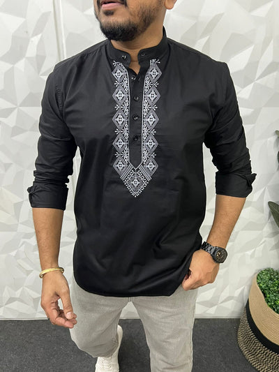 Embroidery work cotton short kurta