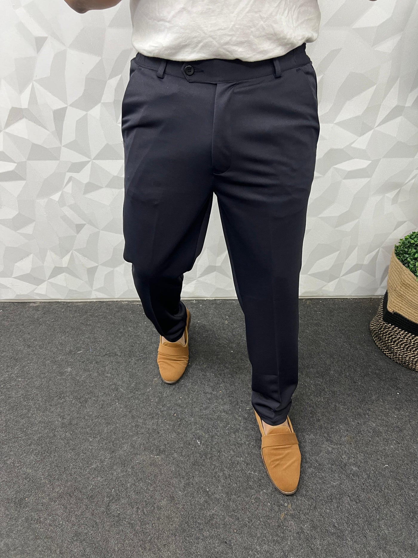 4 - way lycra comfort fit trouser ( navy blue )