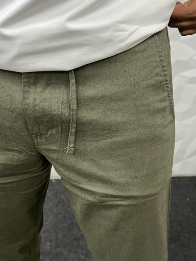 Linen fabric chino pant