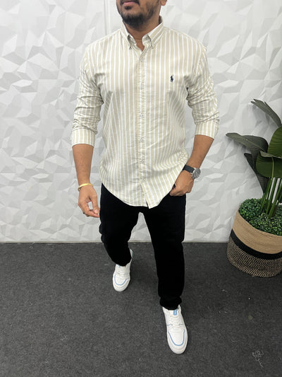 Oxford fabric stripes shirt
