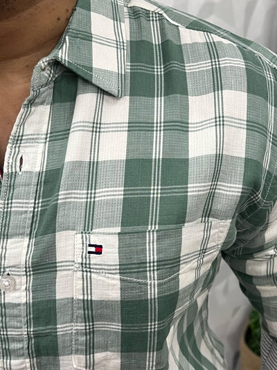 Double cloth soft cotton chex shirt