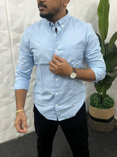 Oxford fabric plain shirt