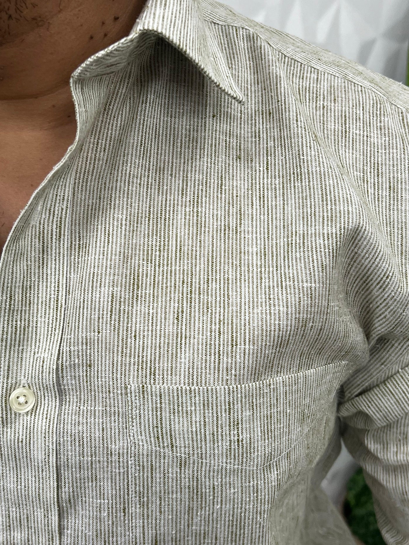 Oxford fabric fine stripes shirt
