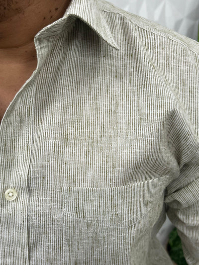 Oxford fabric fine stripes shirt