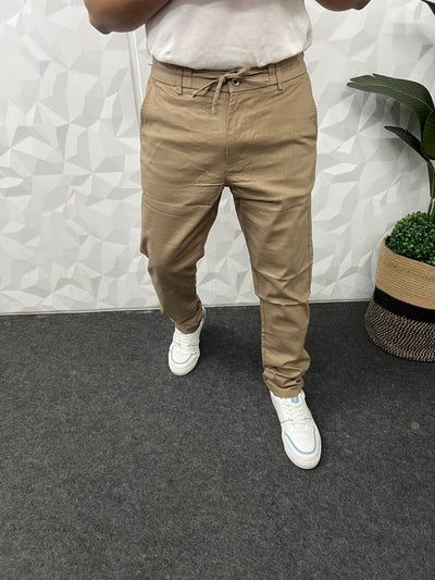 Dobby linen fabric pants
