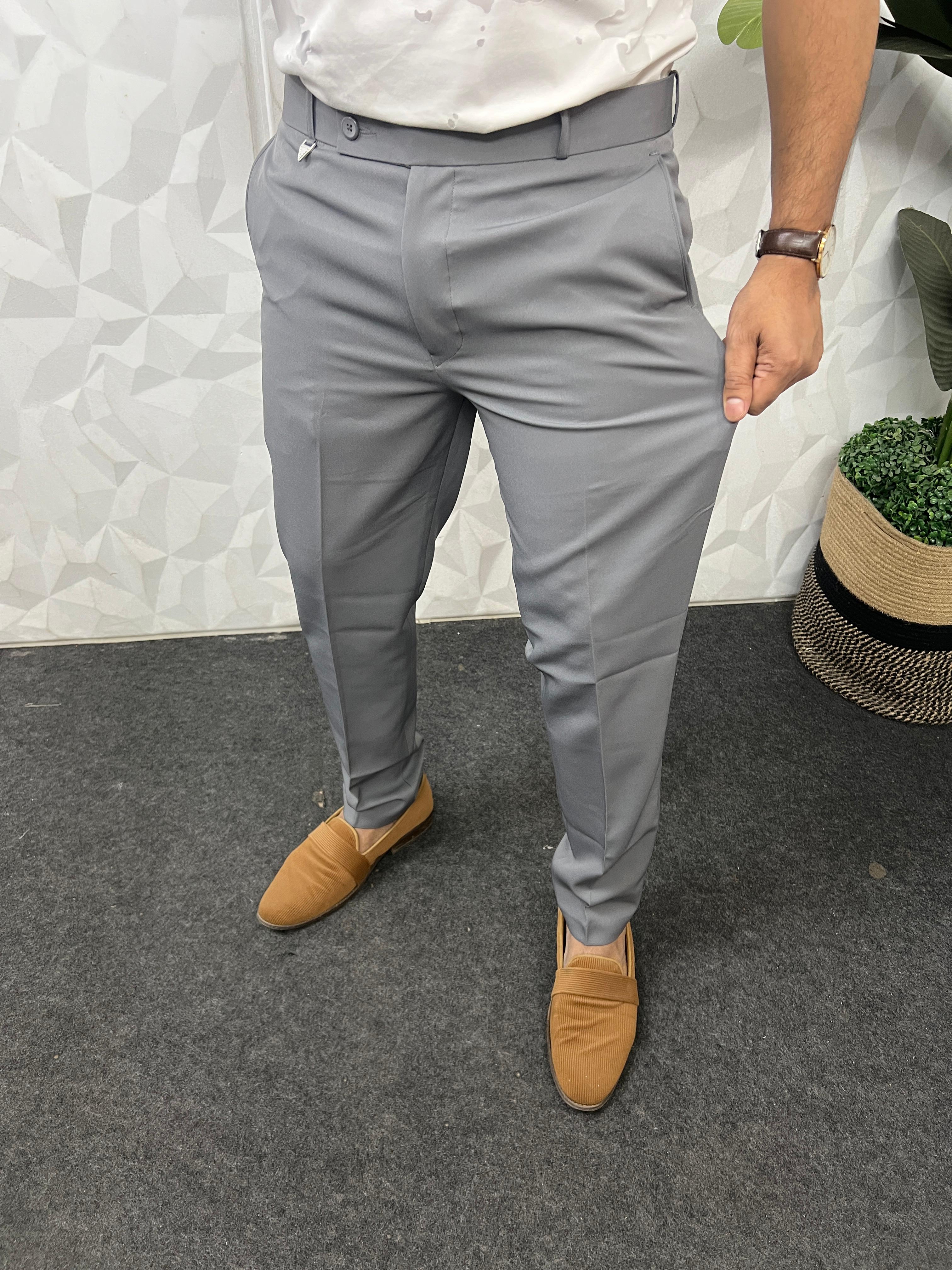 Cotton lycra light grey trouser