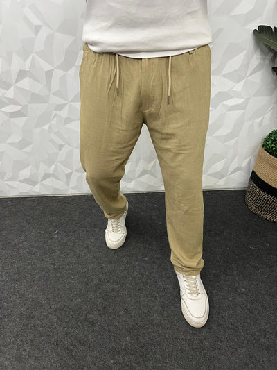 Imported fabric linen pants (Coffee)