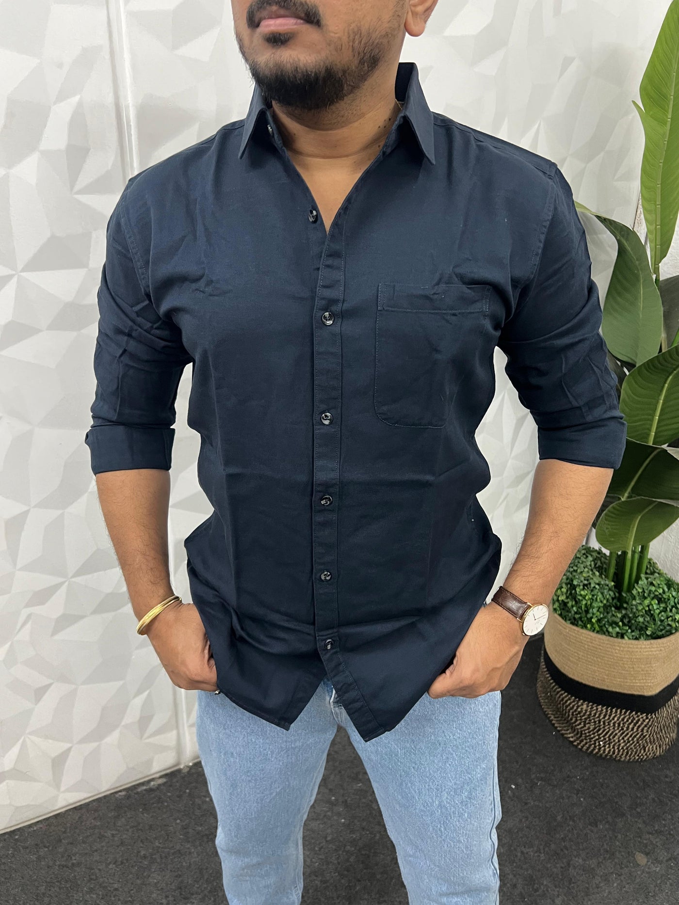 Twill fabric plain shirt