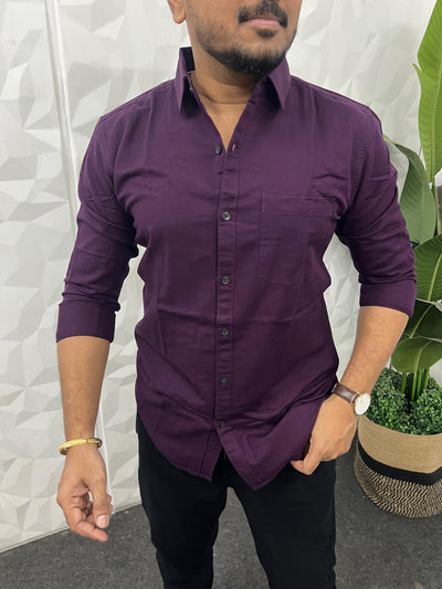 Twill fabric plain shirt