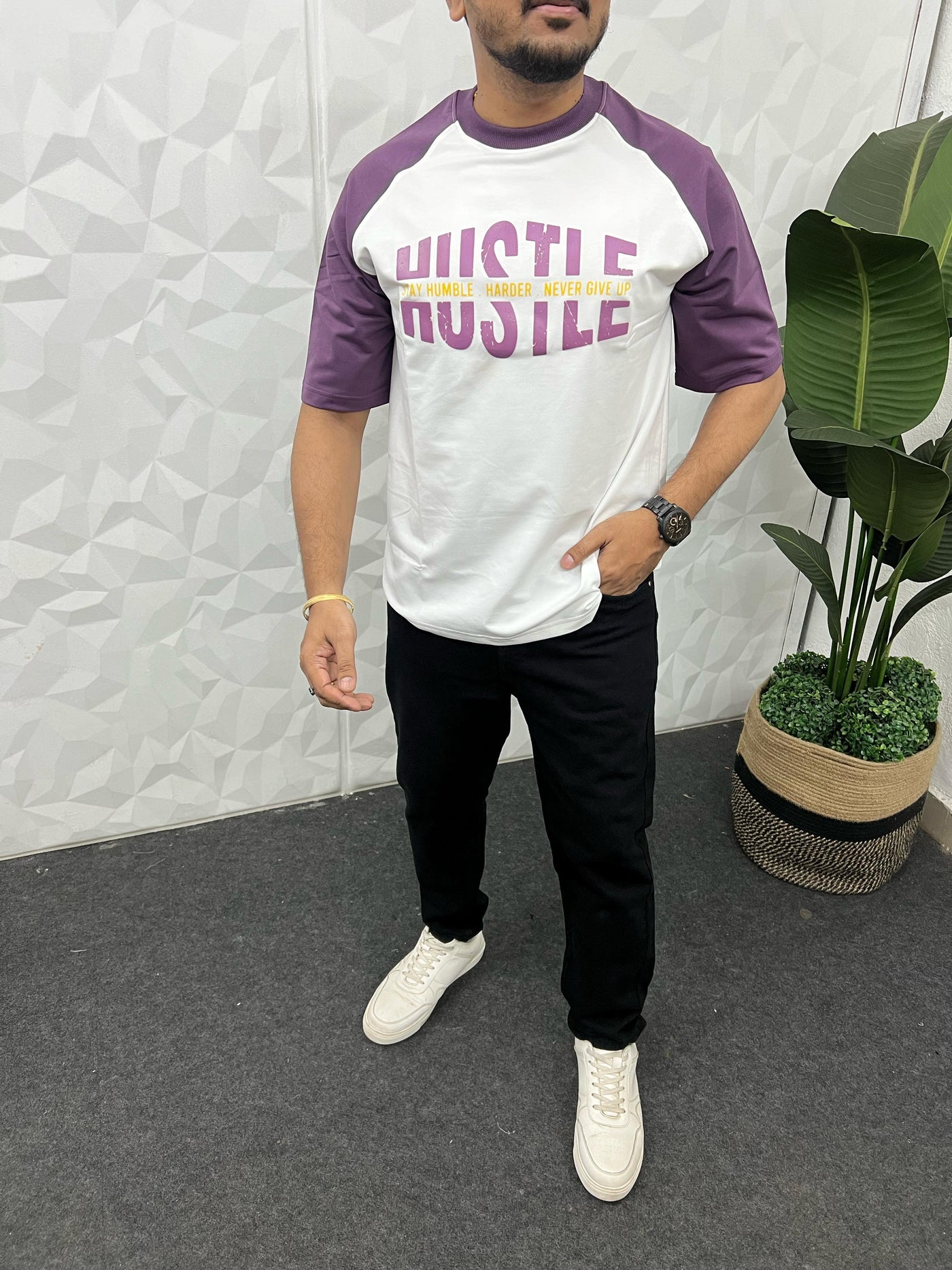 Cotton looper raglan t-shirt