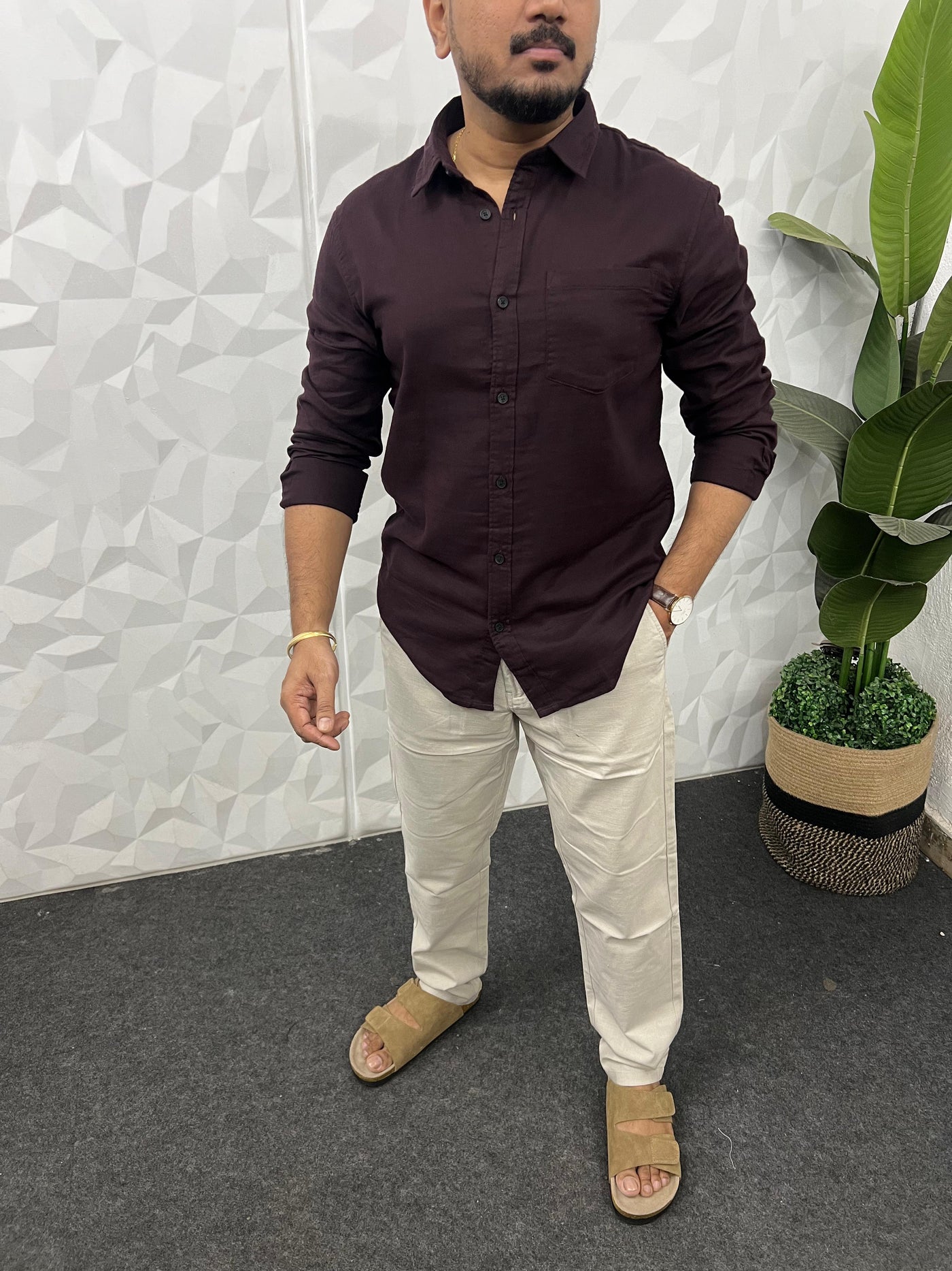 Double cloth soft linen shirt