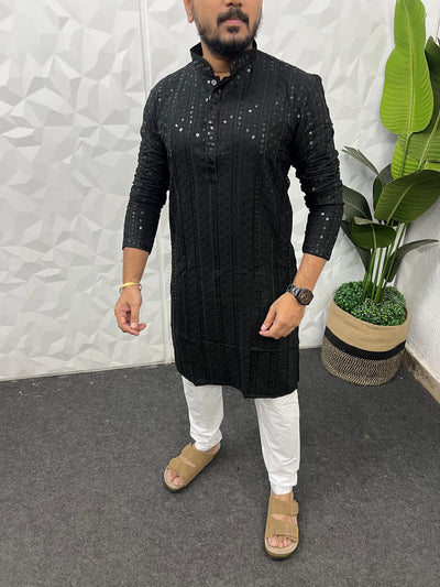 Lucknowi fabric long kurta