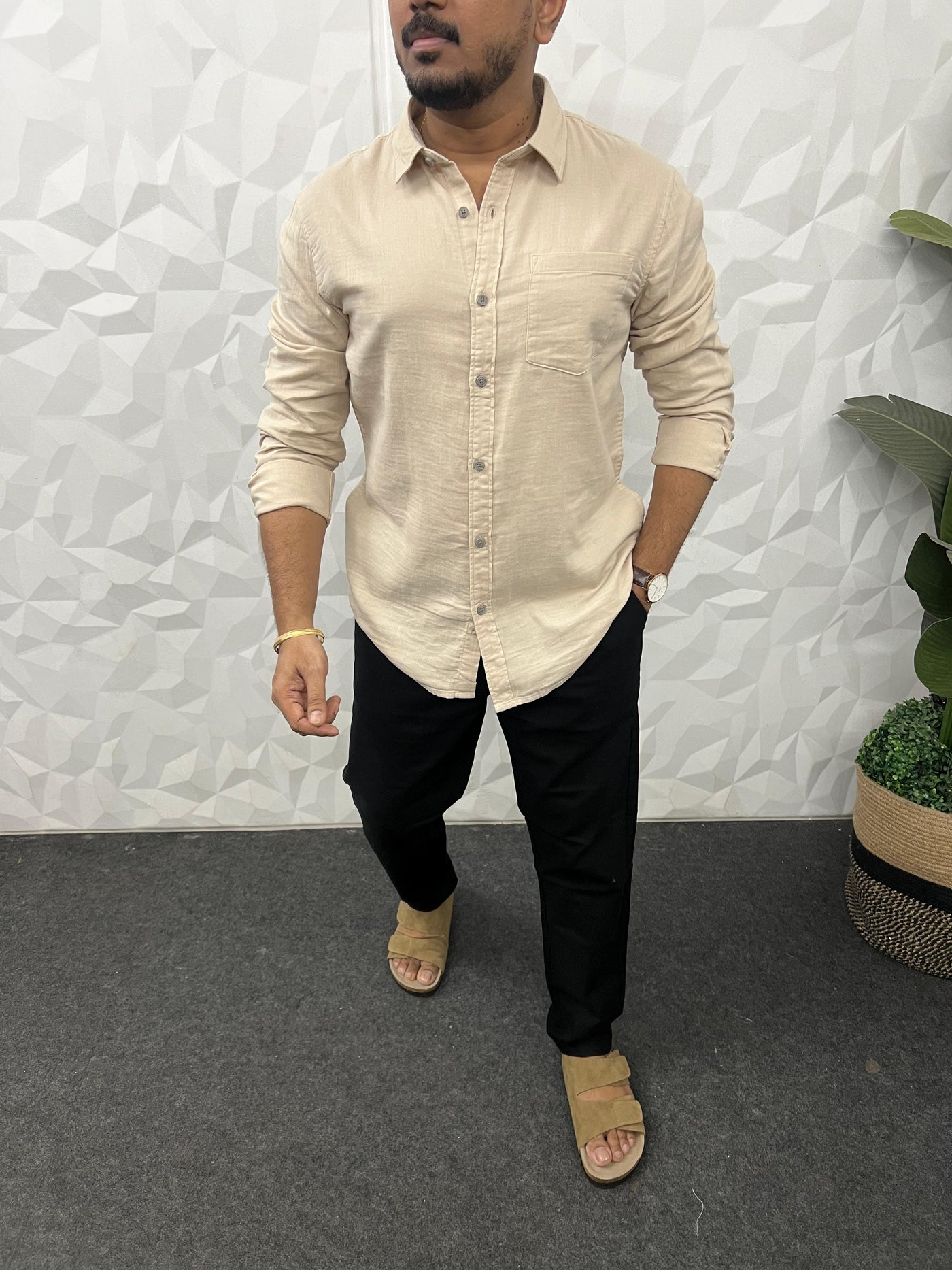 Double cloth soft linen shirt