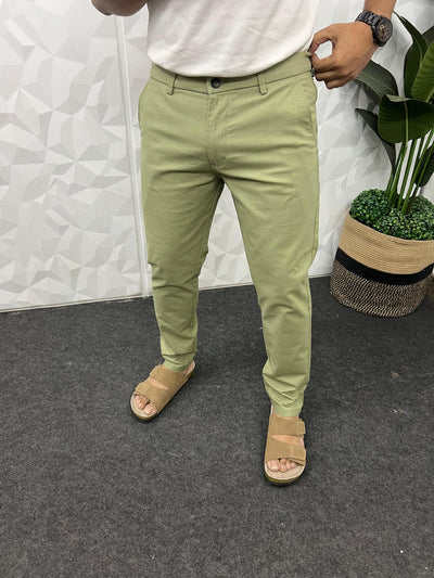 Linen fabric chinos