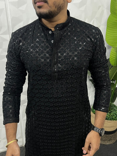 Lucknowi fabric long kurta