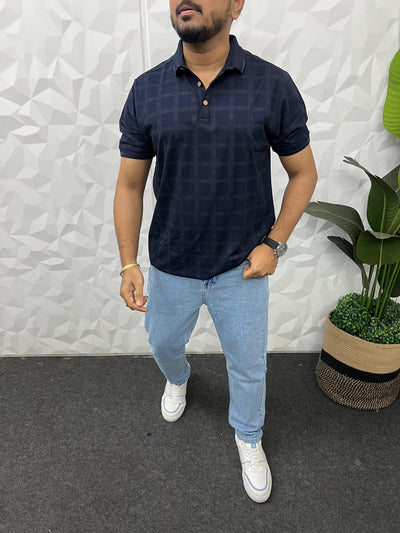 Imported fabric collar t-shirt