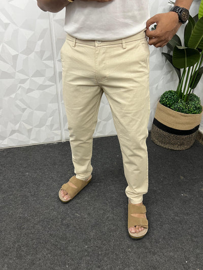 Linen fabric chinos