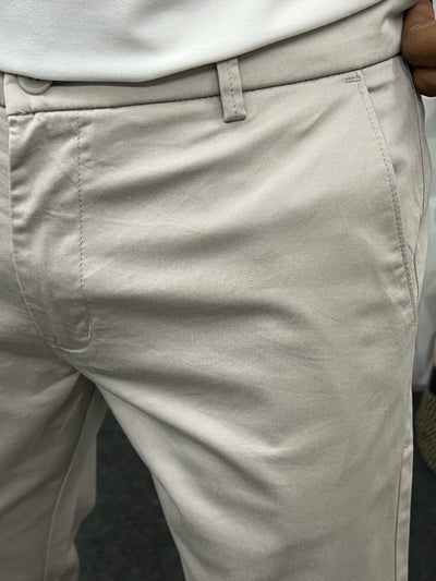 Cotton soft feel ankle chinos ( light beige )