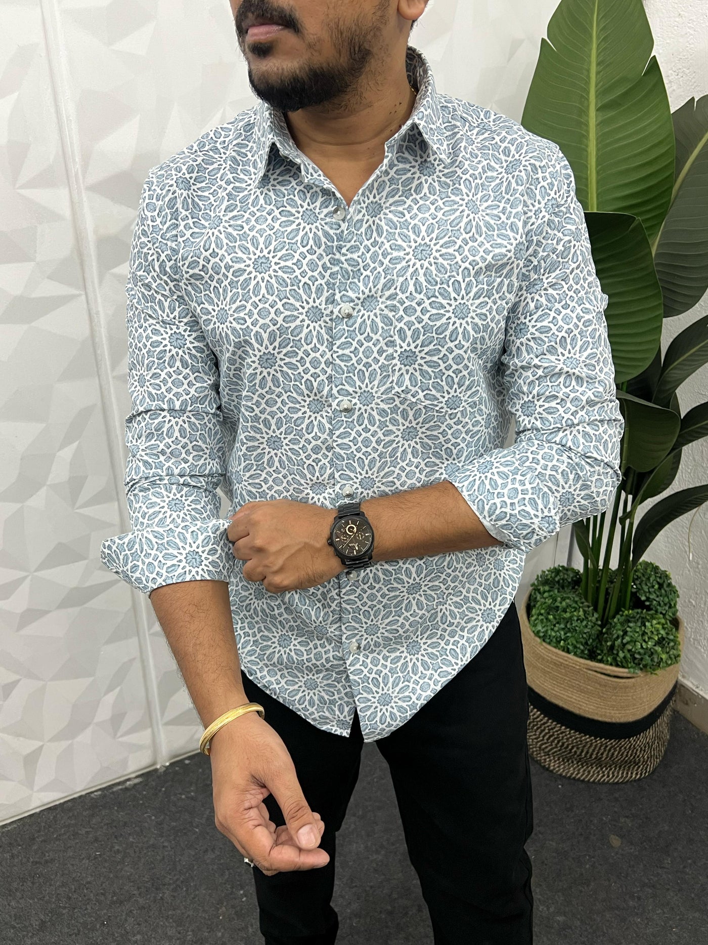 Cotton giza premium printed shirt