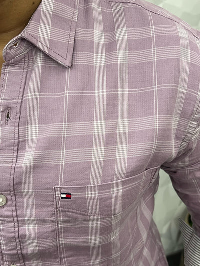Double cloth soft cotton chex shirt