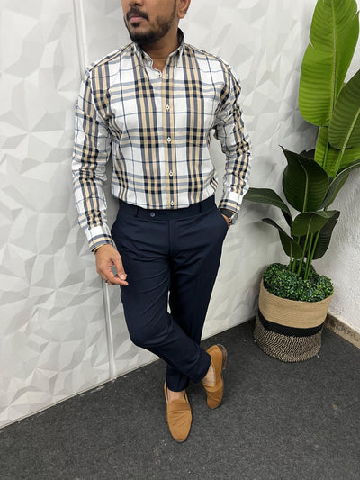 Cotton poplin burberry chex shirt