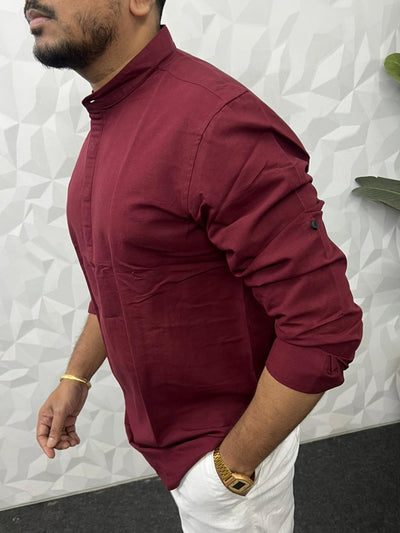 Slub linen short kurta