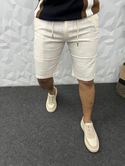 Linen fabric shorts (Ivory)