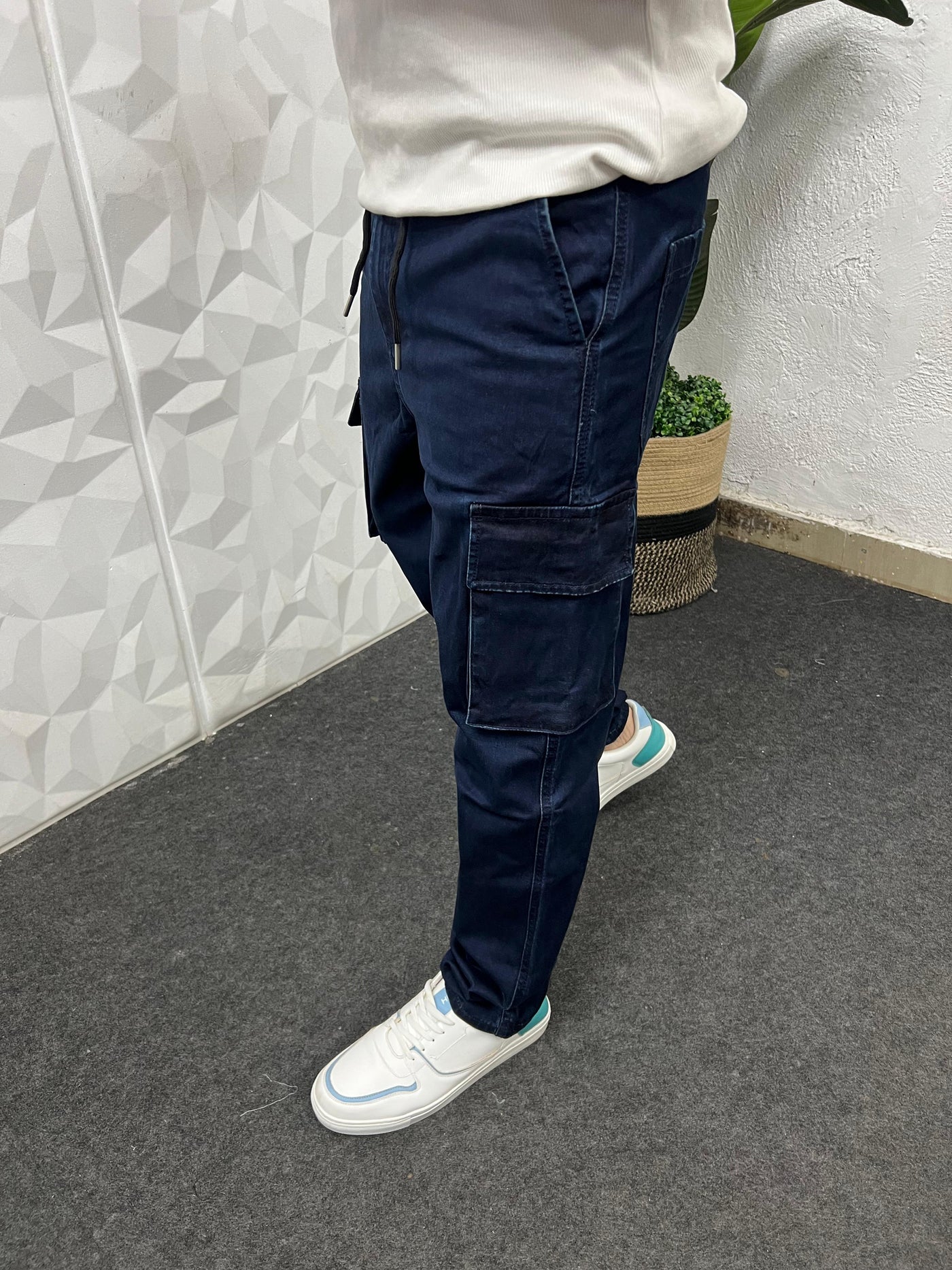 Denim fabric cargo pant