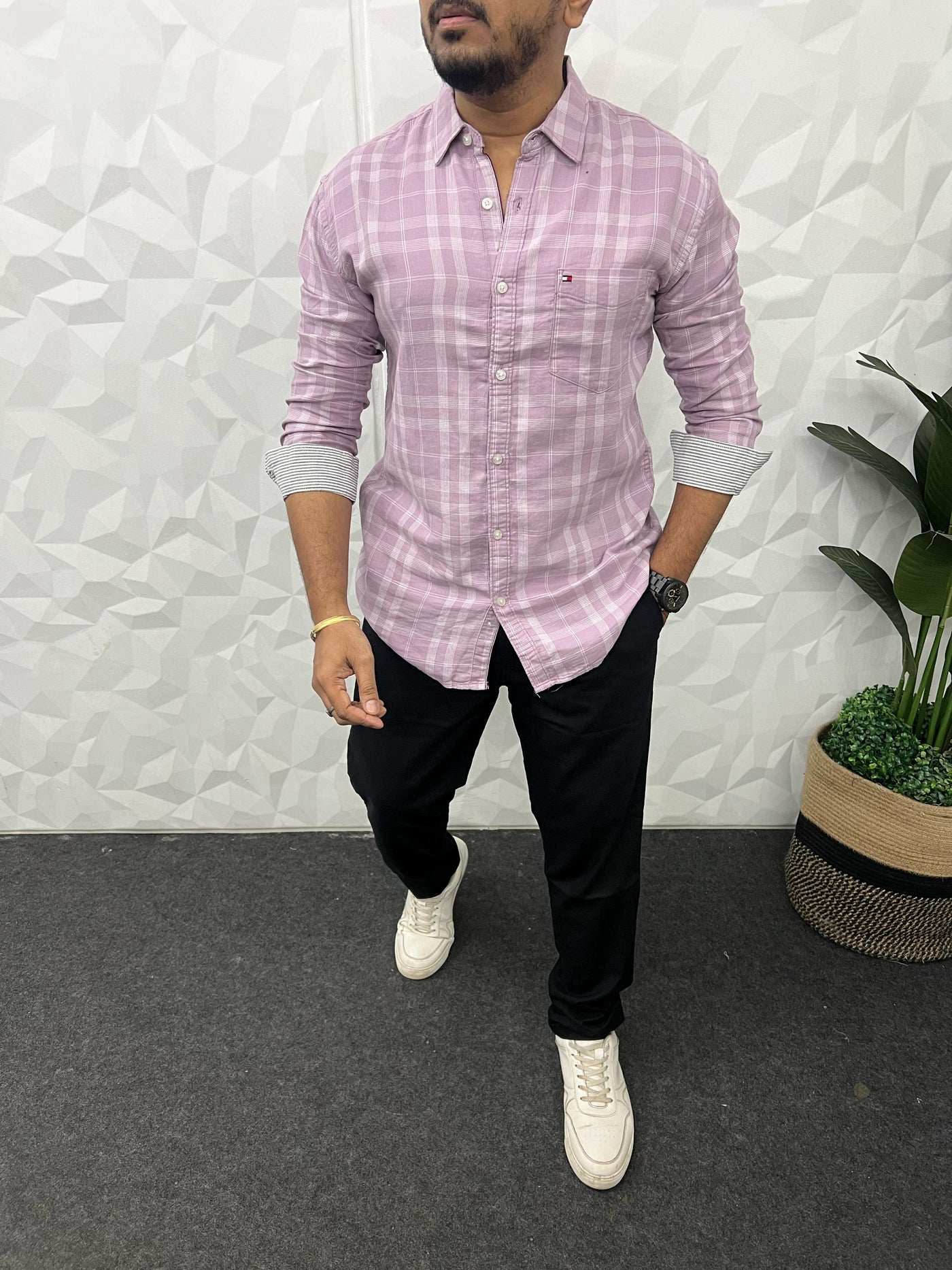 Double cloth soft cotton chex shirt
