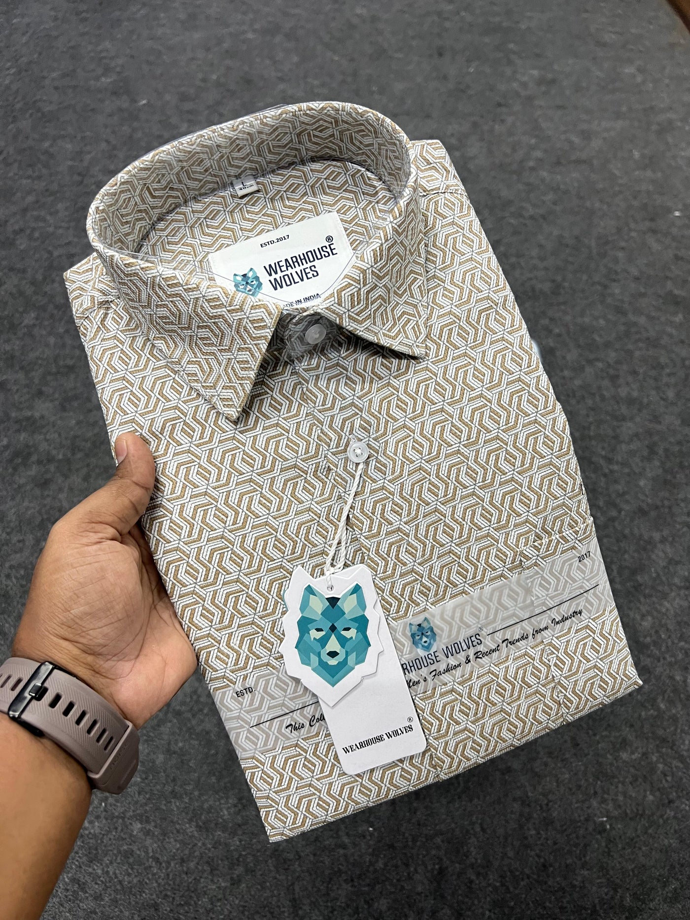 Cotton fabric formal print shirt