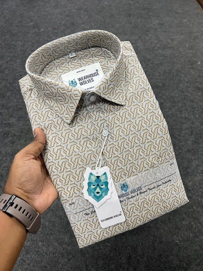 Cotton fabric formal print shirt