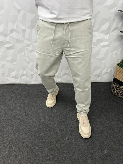 Blend linen fabric chino pant