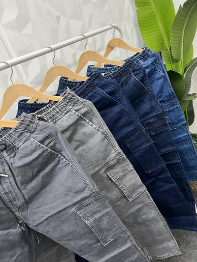 Denim fabric cargo pant