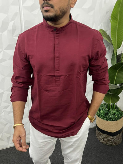 Slub linen short kurta