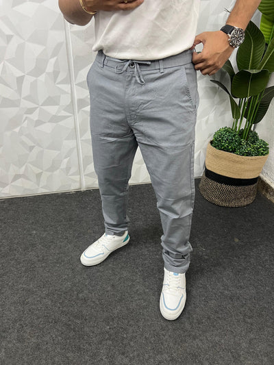 Dobby linen fabric pants