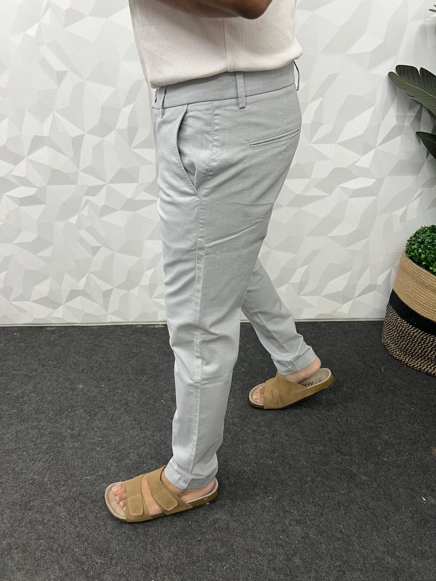 Linen fabric chinos