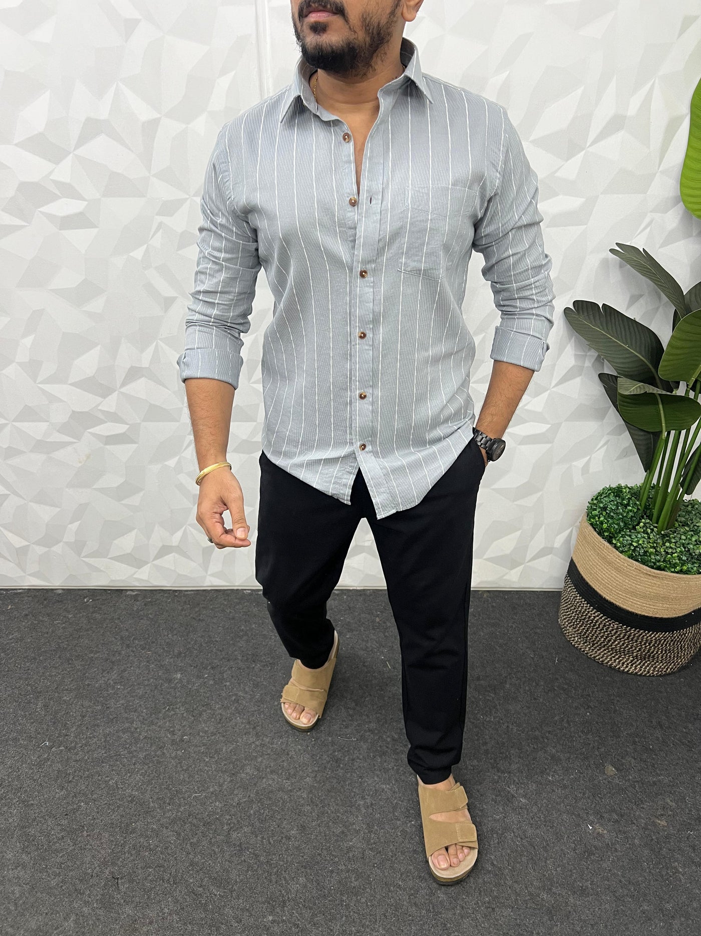 Cotton jute lining shirt