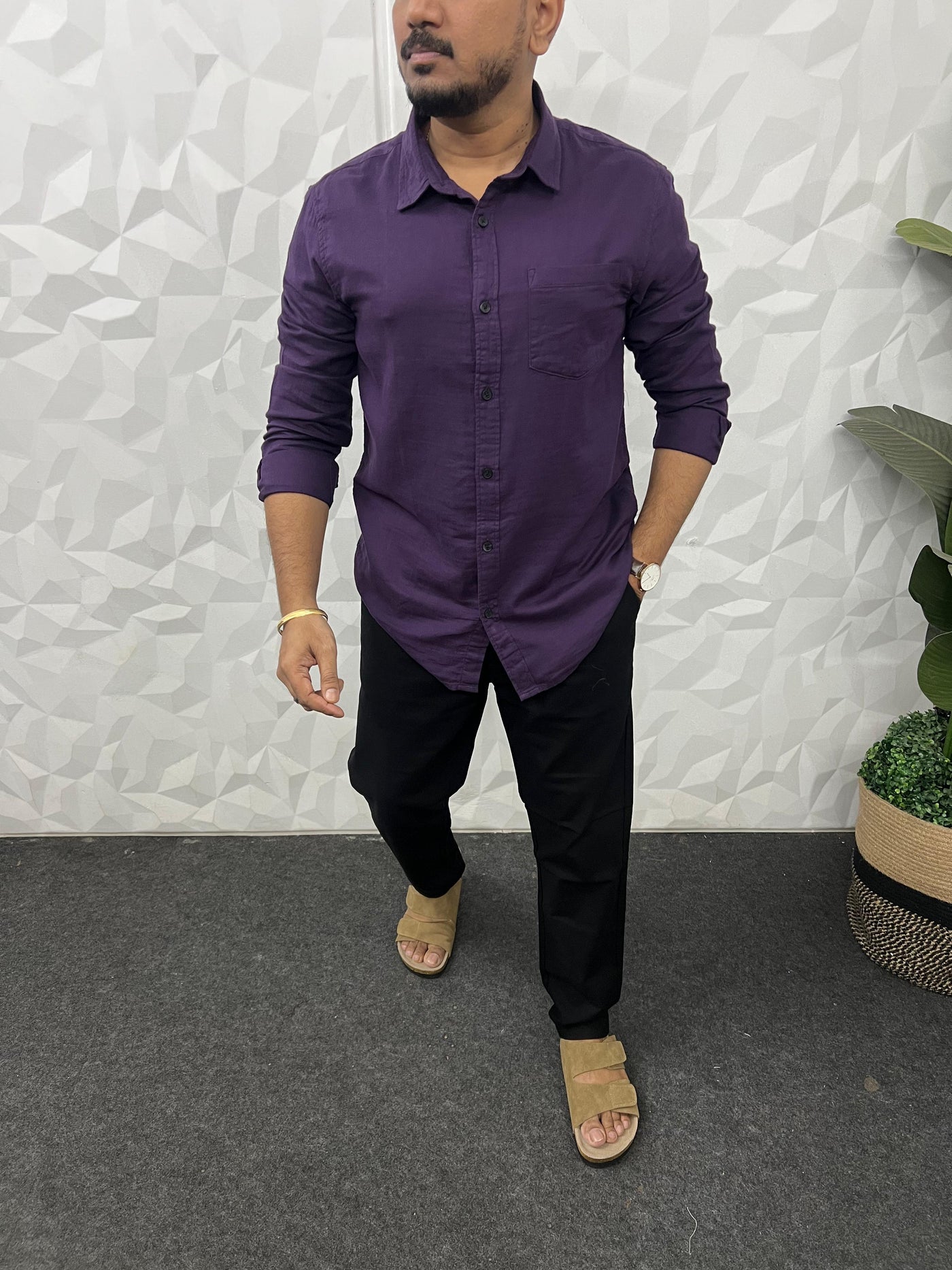 Double cloth soft linen shirt